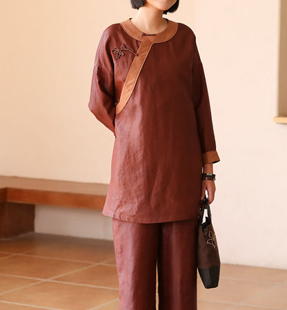 edoa Luxury Cracked Mud Silk Habotai Chinese Style Cheongsam