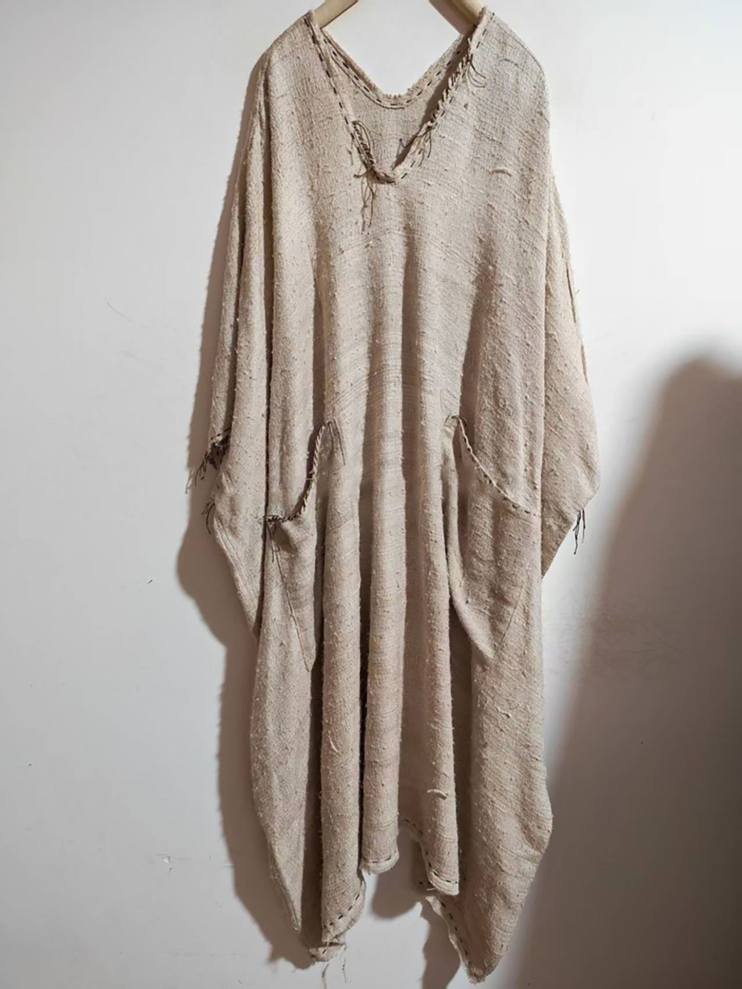 Oversized Natural Tussah Silk Slub Dress dr0391 X326