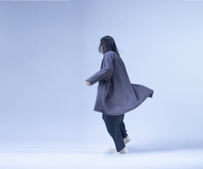 edpa Simplicity Gray Washed Ramie Kimono Jacket