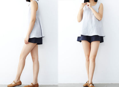 edoa Washed Ramie Trapeze Tank Top