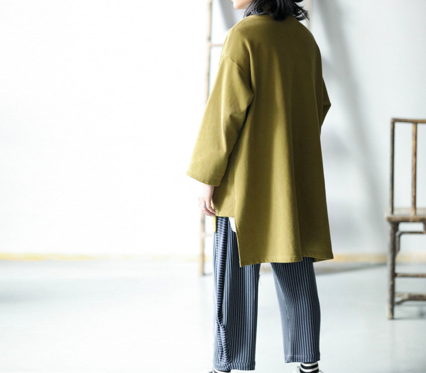 edoa Loose Unisex Cotton French Terry Jacket