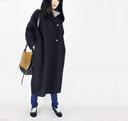 edoa Heavy Weight Bouclé Sorcerer Hooded Coat