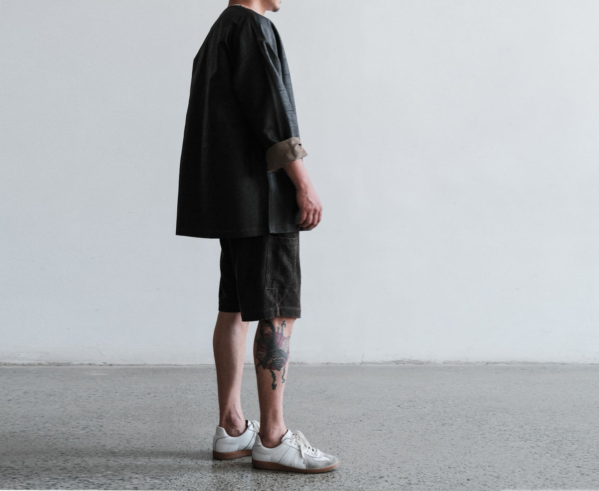 edoa Heavy Weight Mud Tussah Silk Shorts