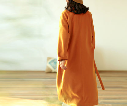 edoa Minimalist Zen Wool Coat