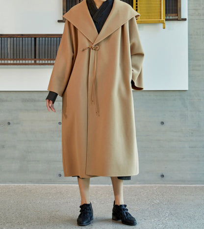 edoa Double Faced Wool Hooded Coat