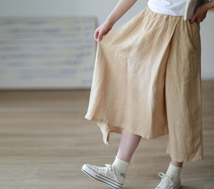 edoa Linen Asymmetric Skants 