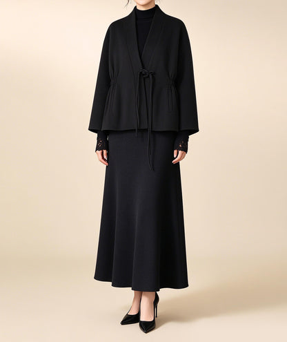 edoa Winter Boiled Wool Chinese Coat