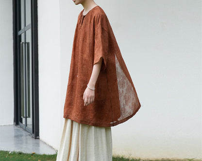 edoa Loose Fitting Mud Silk Tunic 