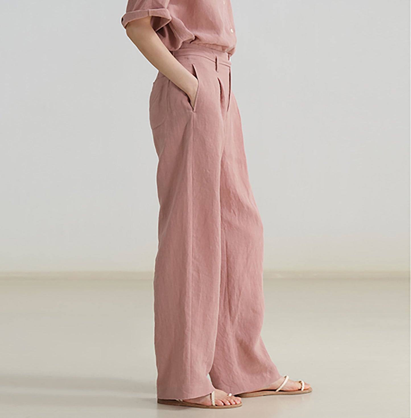 edoa Linen Wide Leg Pants