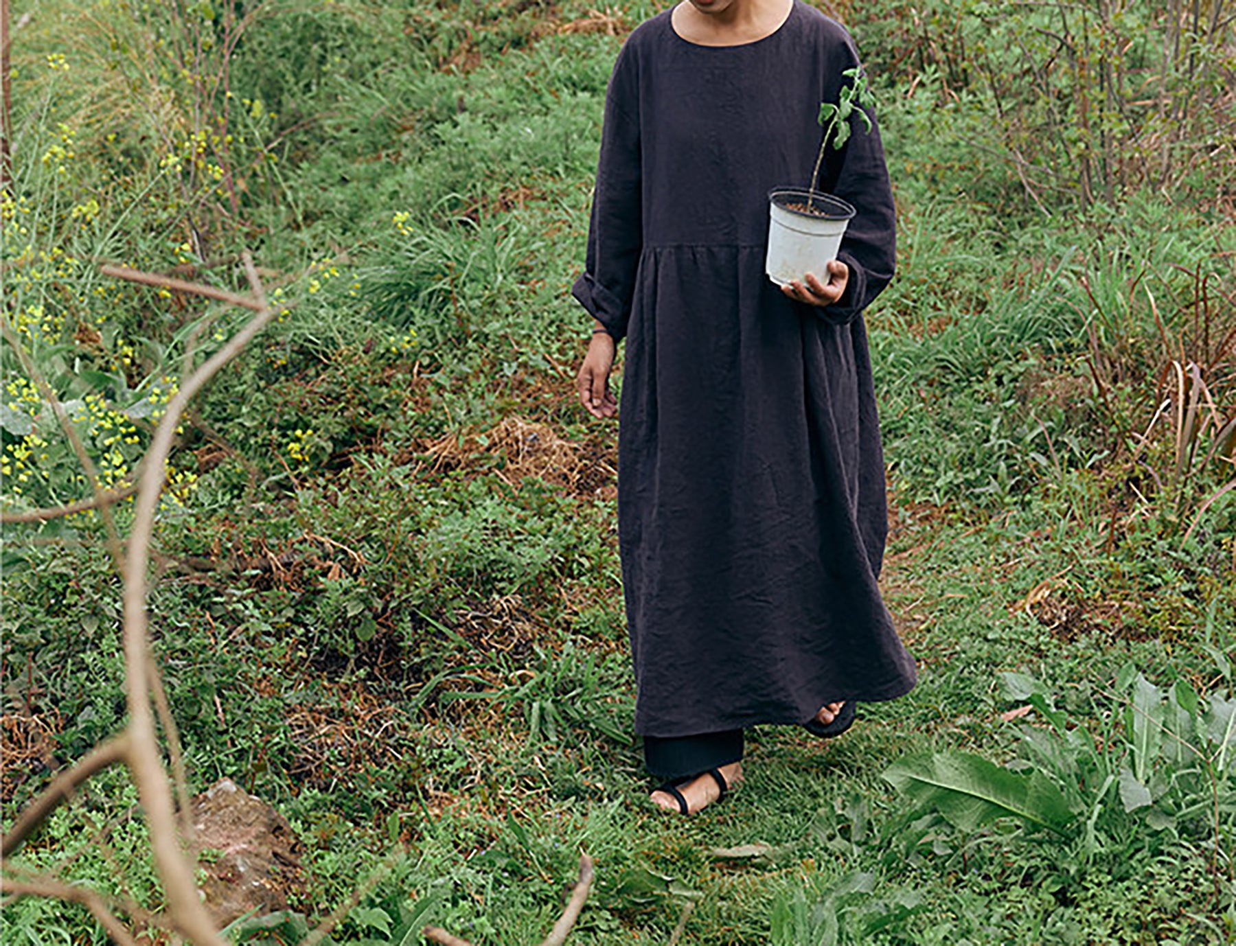 edoa Washed Linen Garden Dress