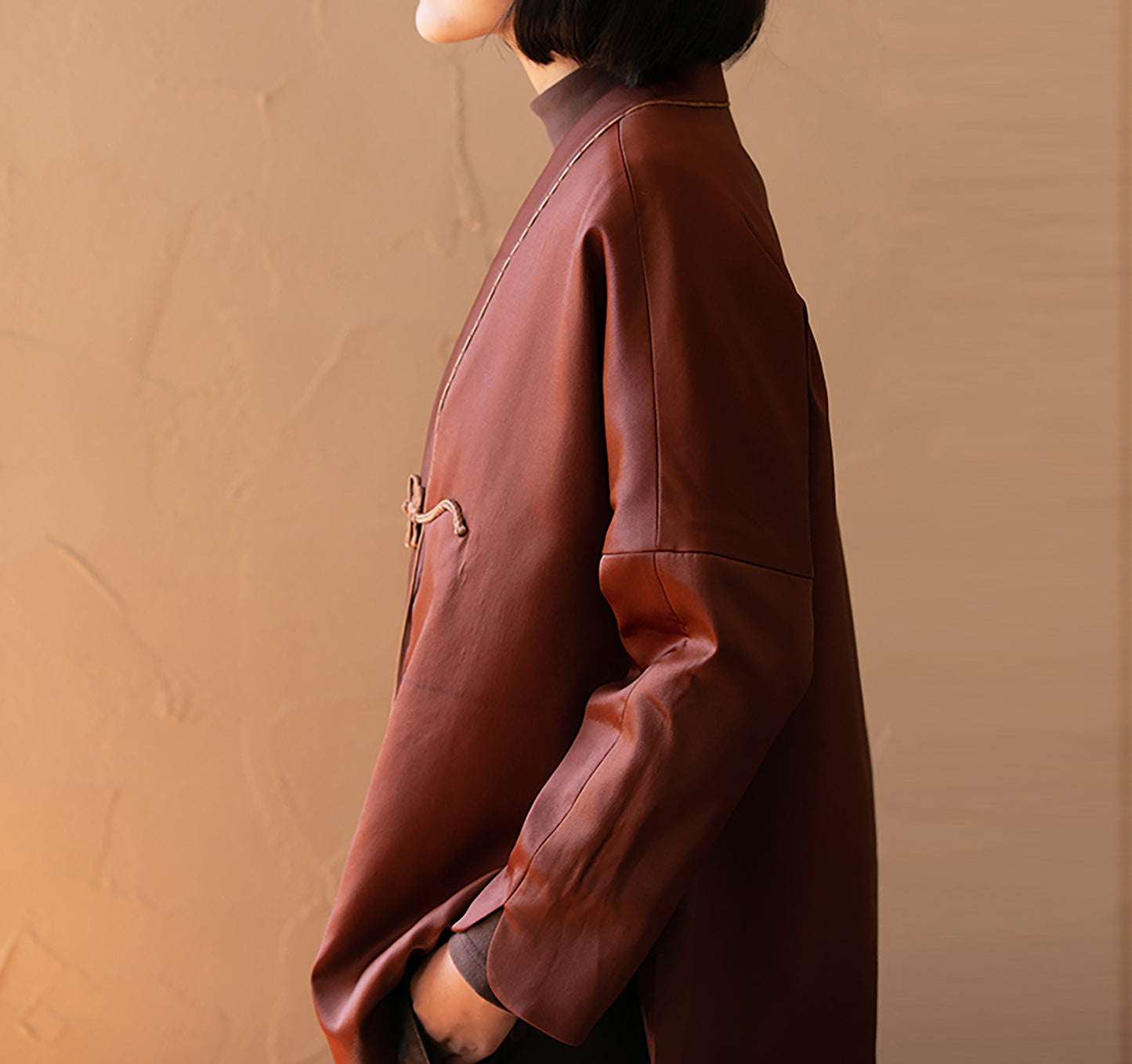 edoa Gambiered Canton Gauze Padded Jacket 