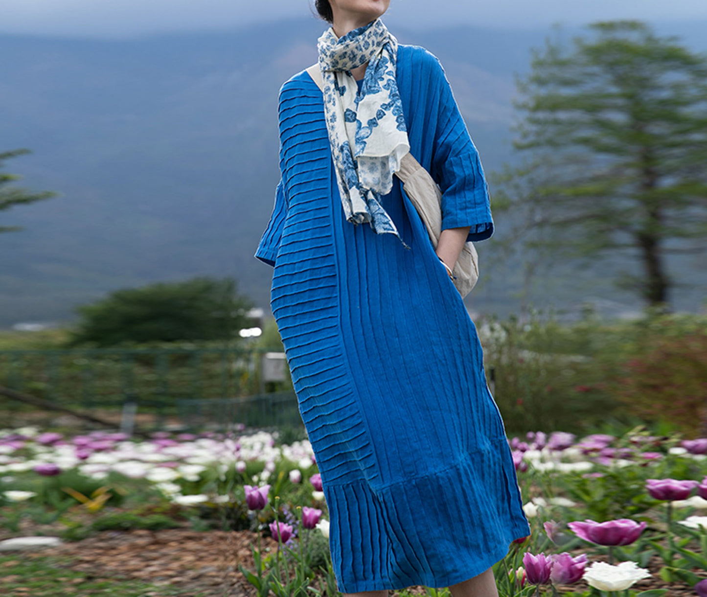 edoa Hand-pintucked Linen Dress