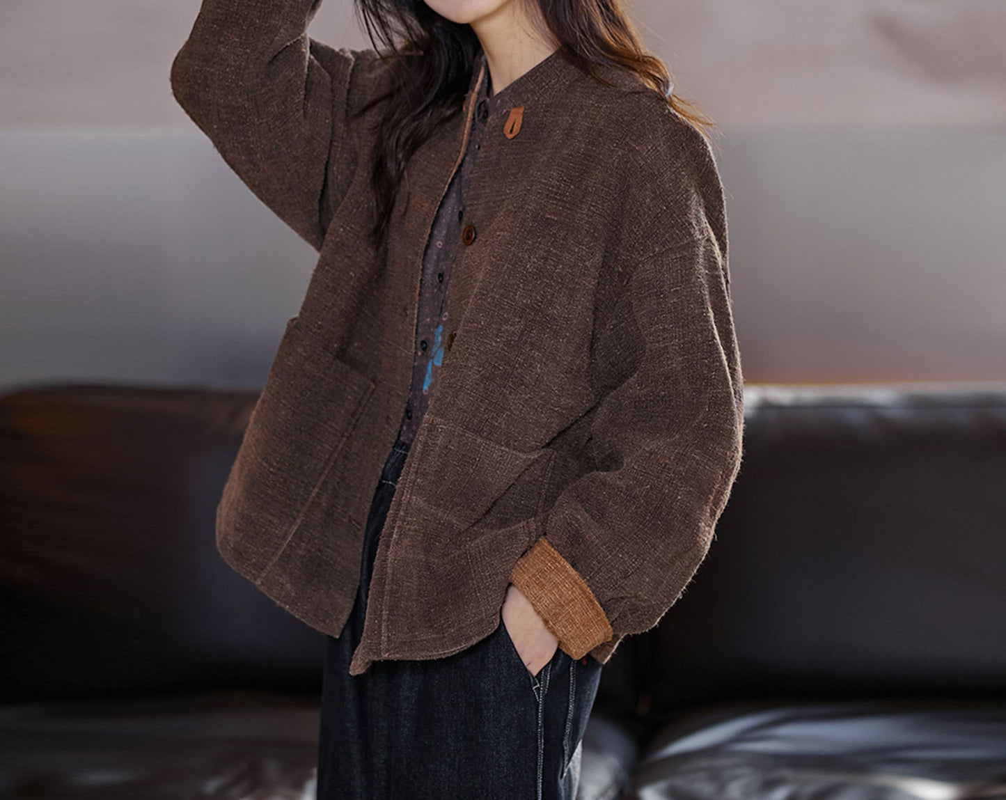 Mud Tussah Silk Padded Jacket ja0033 P325