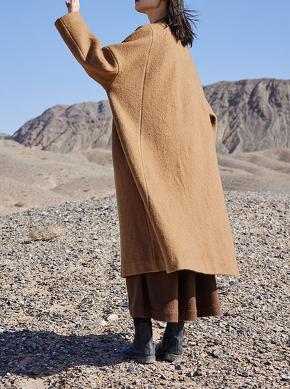 edoa Winter Boiled Wool Oversized Coat 
