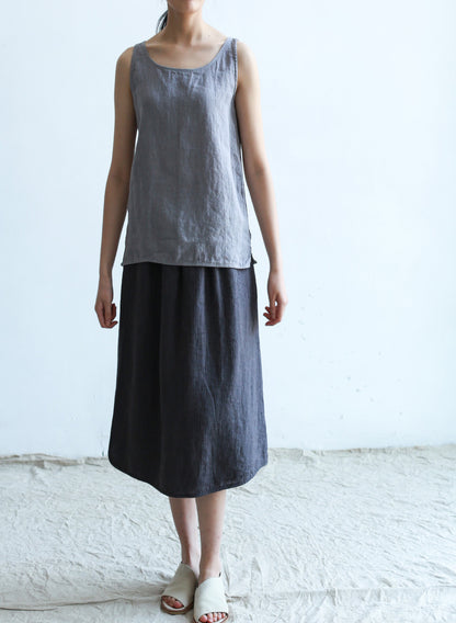 edoa White Washed Linen Tank Top