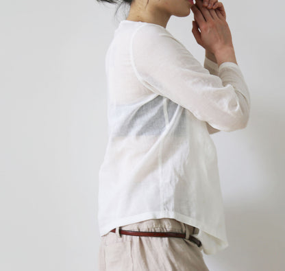 edoa Linen Cotton blend Pleated Top