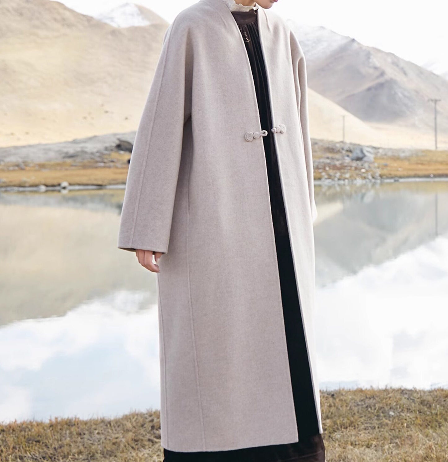edoa Minimalist Modern Chinese Double Face Wool Coat