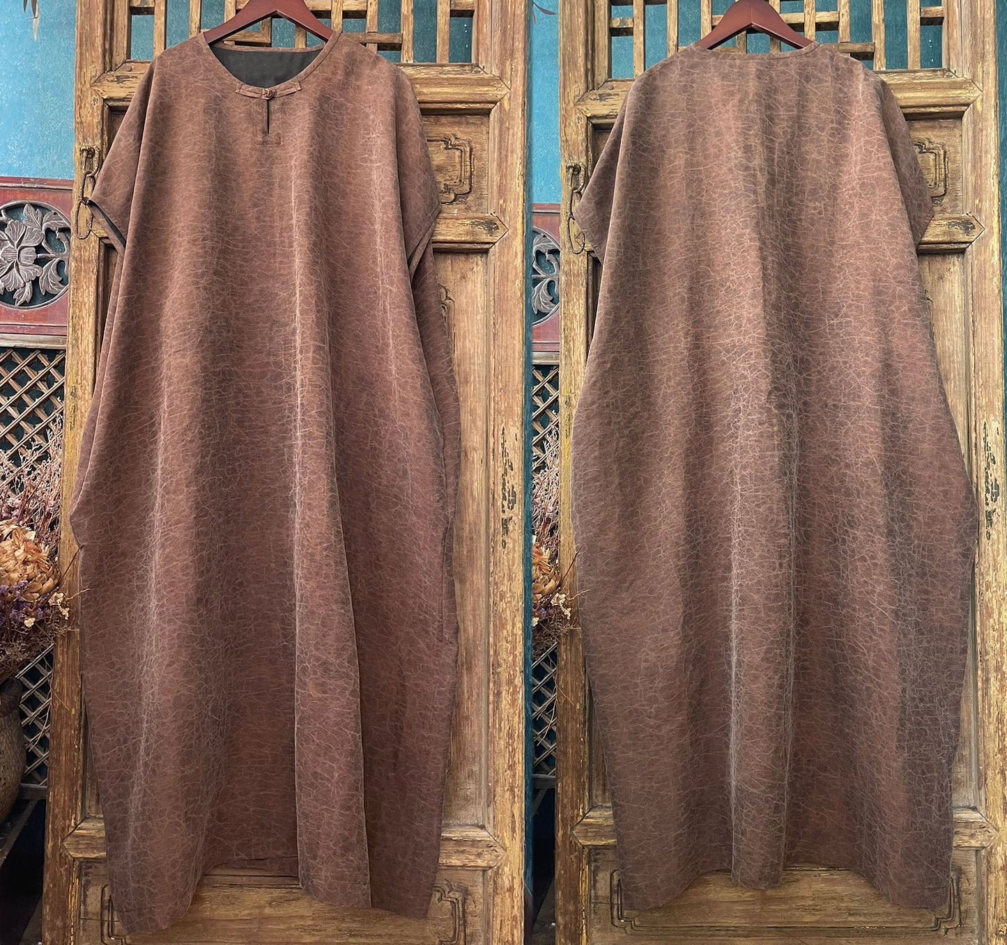 Cracked Mud Silk Qipao Dress dr0386 N212