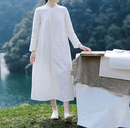 edoa Linen Modern A-line Cheongsam