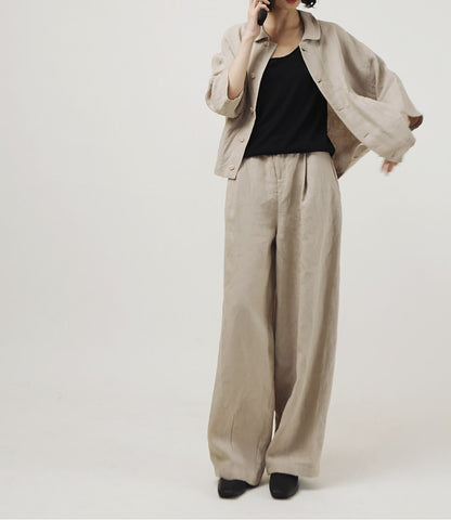edoa Spring Loose Linen Short Jacket