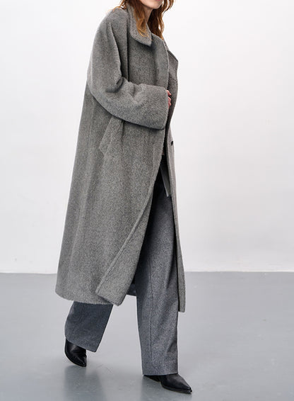 edoa Suri Alpaca Funnel Neck Cocoon Coat 