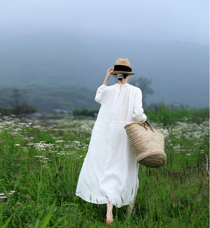 edoa High Counted French Linen Victorian Dress