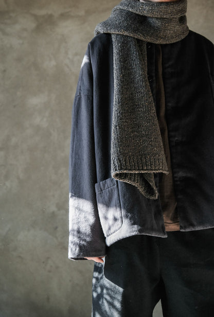 edoa Dark Gray Cotton Twill Padding Jacket