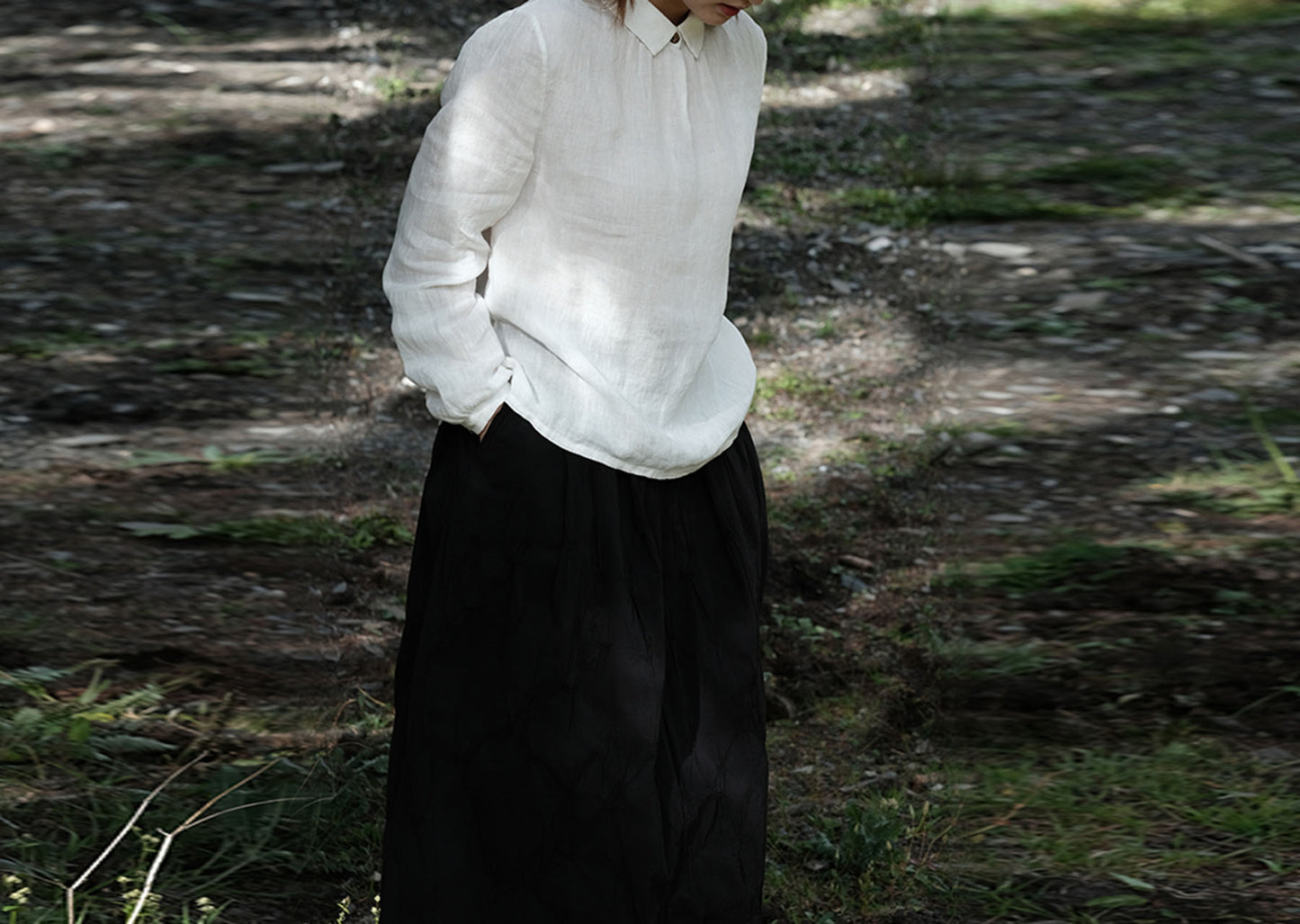 edoa Linen One-button Top 