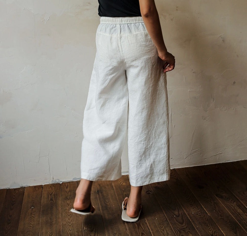 edoa Wide Leg Hemp Linen Pants