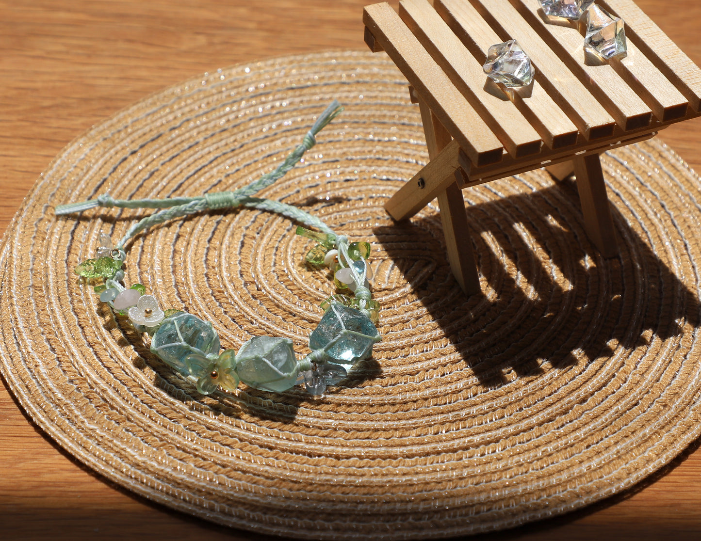 edoa Ethereal Blue Butterfly Braided Bracelet