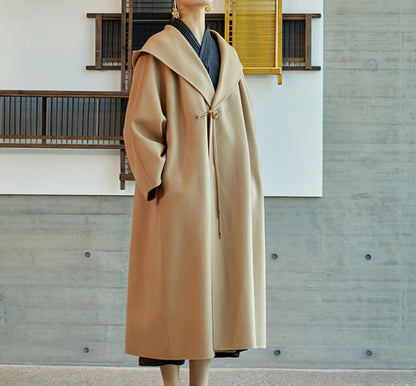 edoa Double Faced Wool Hooded Coat