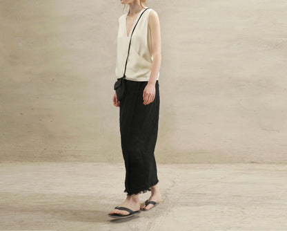 edoa  Crepe De Chine V-neck Sleeveless Tank