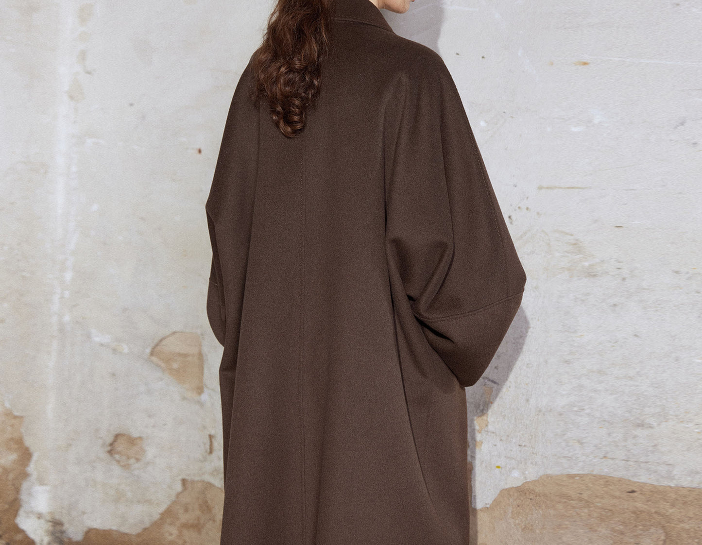 edoa Minimalist Double Faced Wool Oversized Coat 