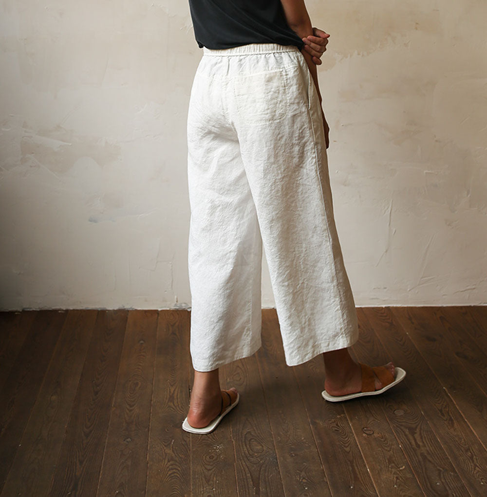 edoa Wide Leg Hemp Linen Pants
