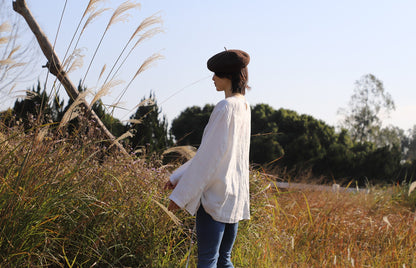 edoa Oversized Two Way Collar Linen Shirt