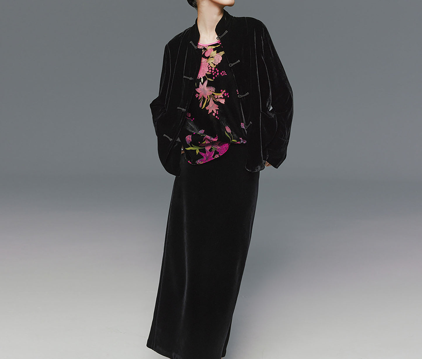 edoa Silk Velvet Lined Spring Jacket 