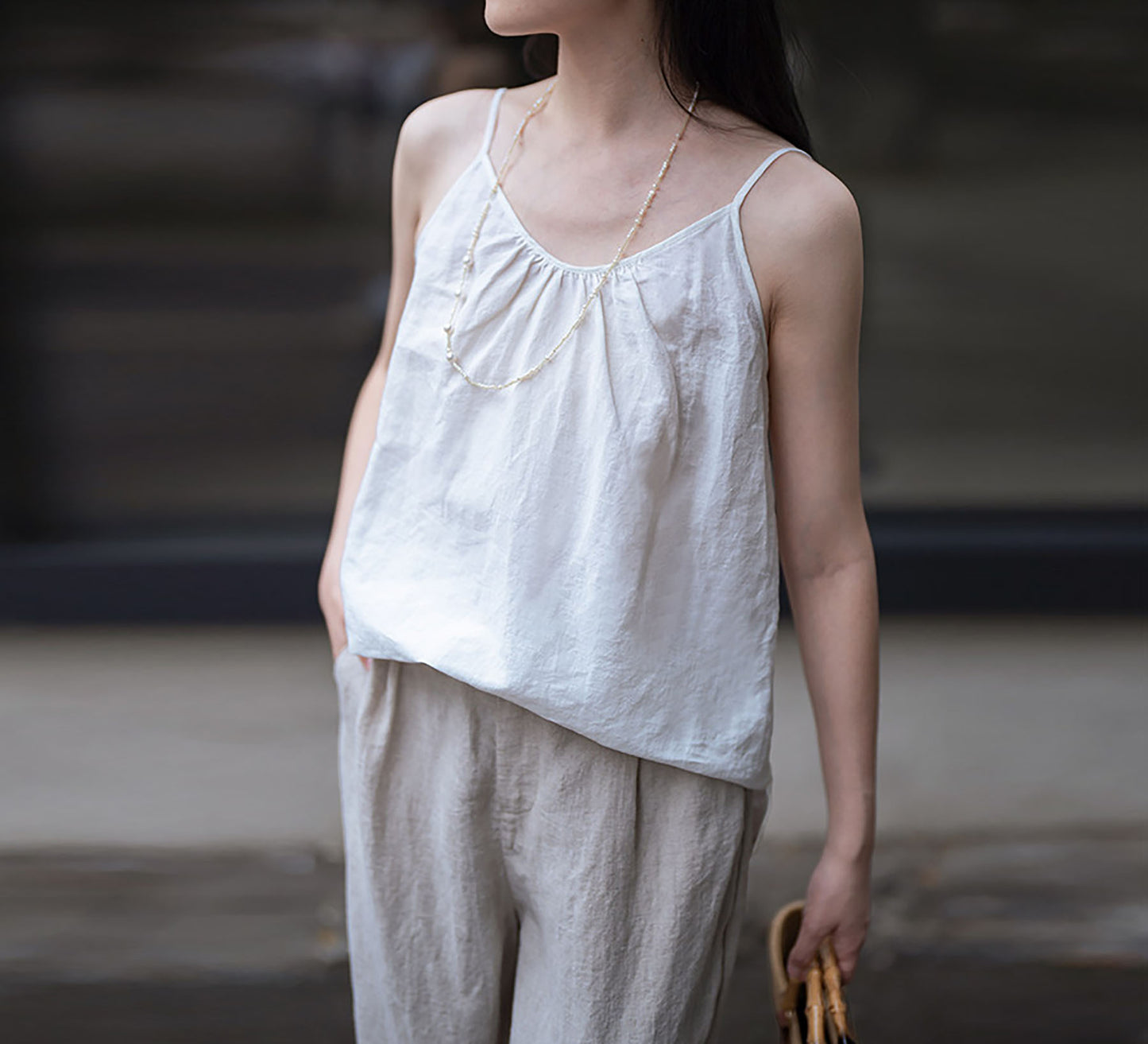 edoa Washed Linen Camisole Top