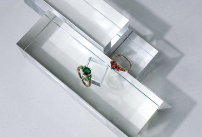 edoa Minimalist Dainty Pavé Birthstone Ring