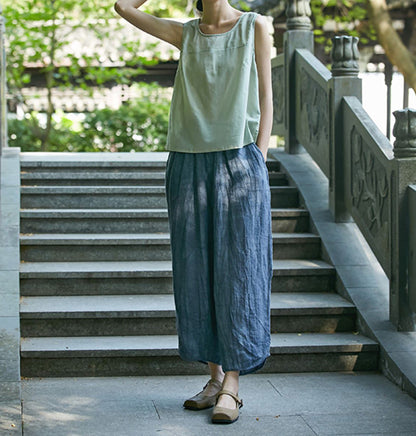edoa Crinkled Tie Dyied Linen Pants