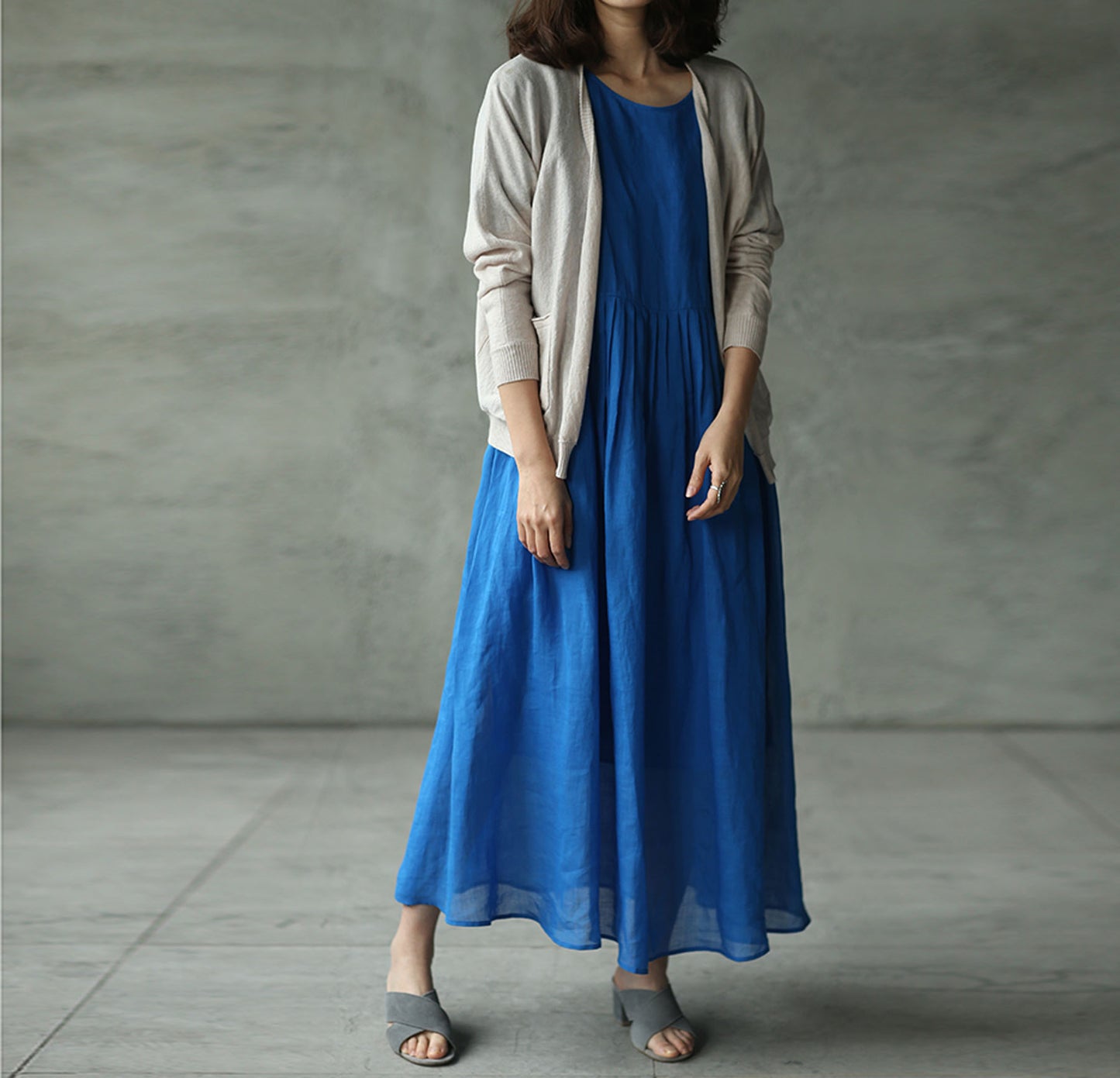 edoa High Counted Ramie Dress