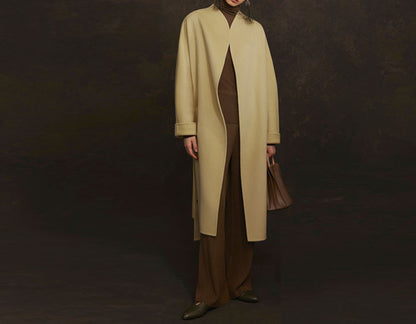 edoa Double Faced Wool Wrap Coat 