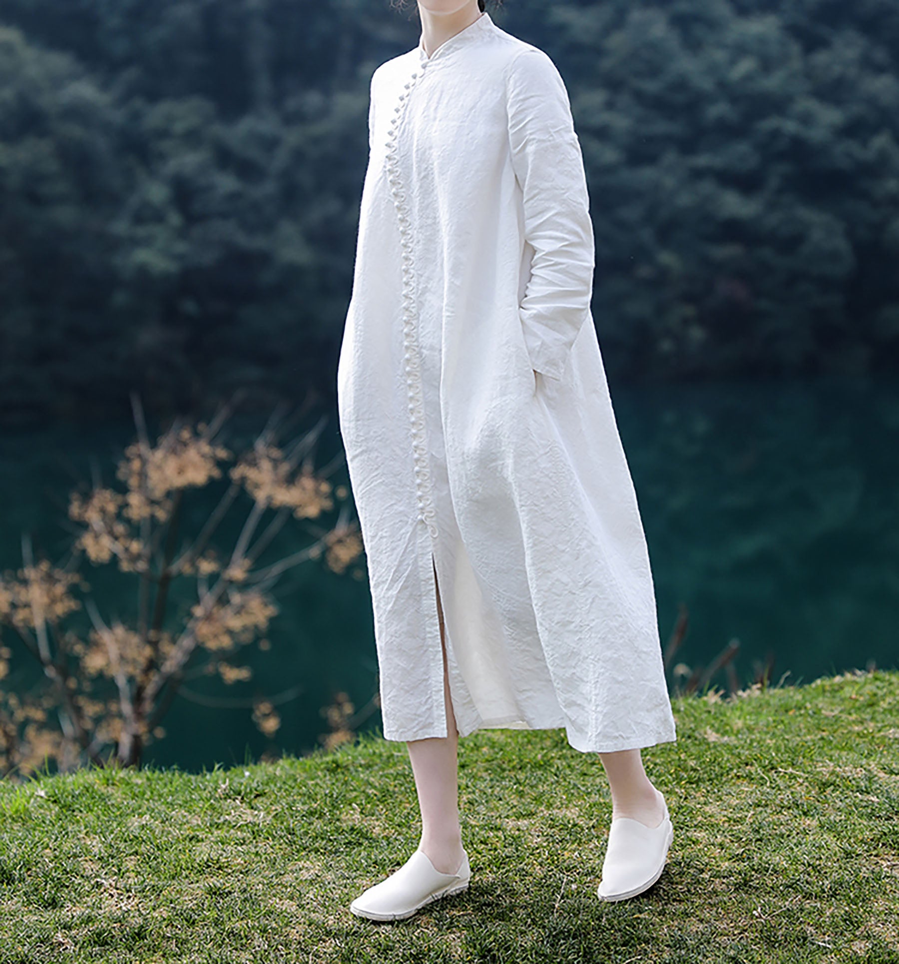 edoa Linen Modern A-line Cheongsam