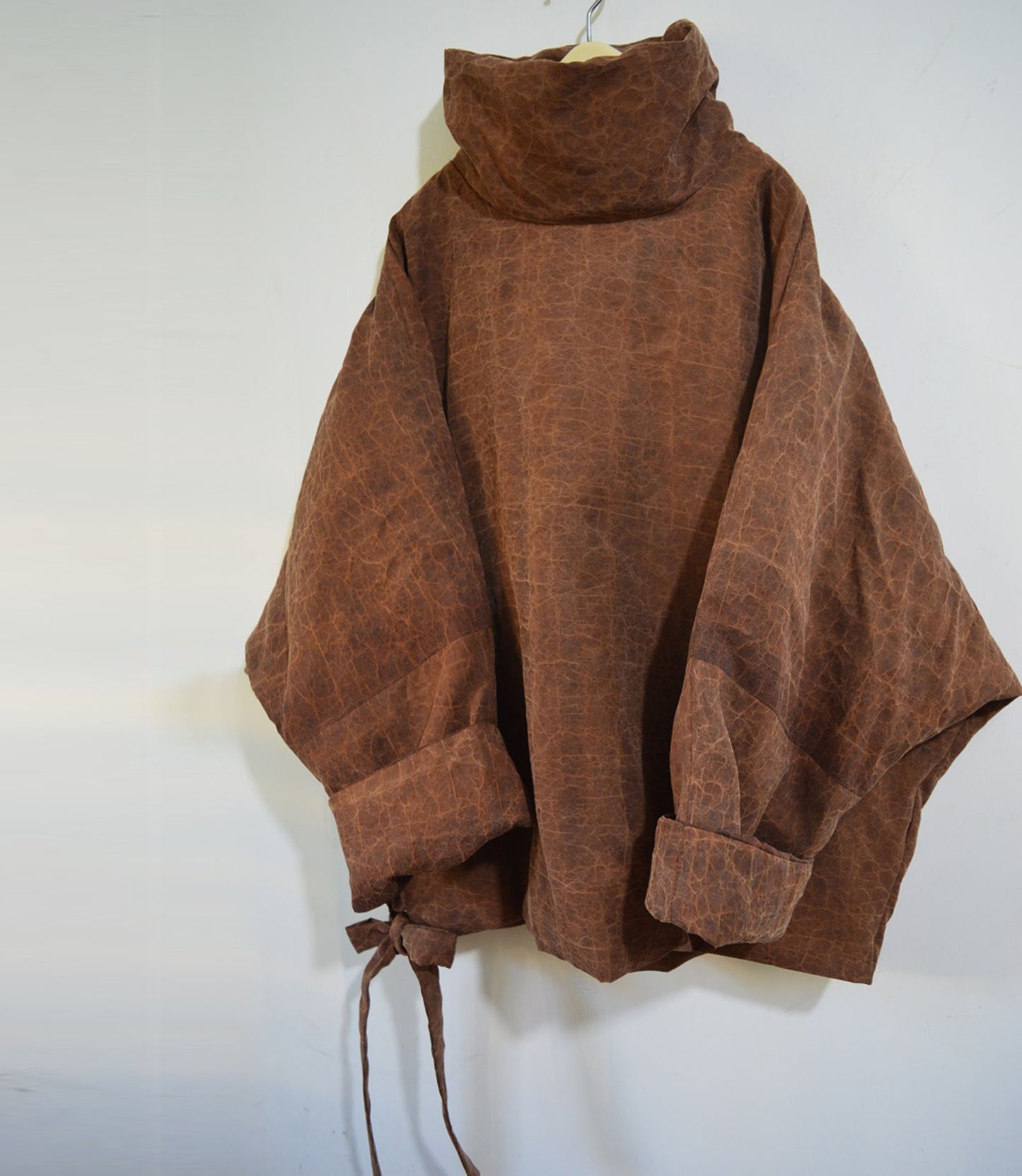 Cracked Mud Silk Goose Down Turtleneck Coat co0094 A452