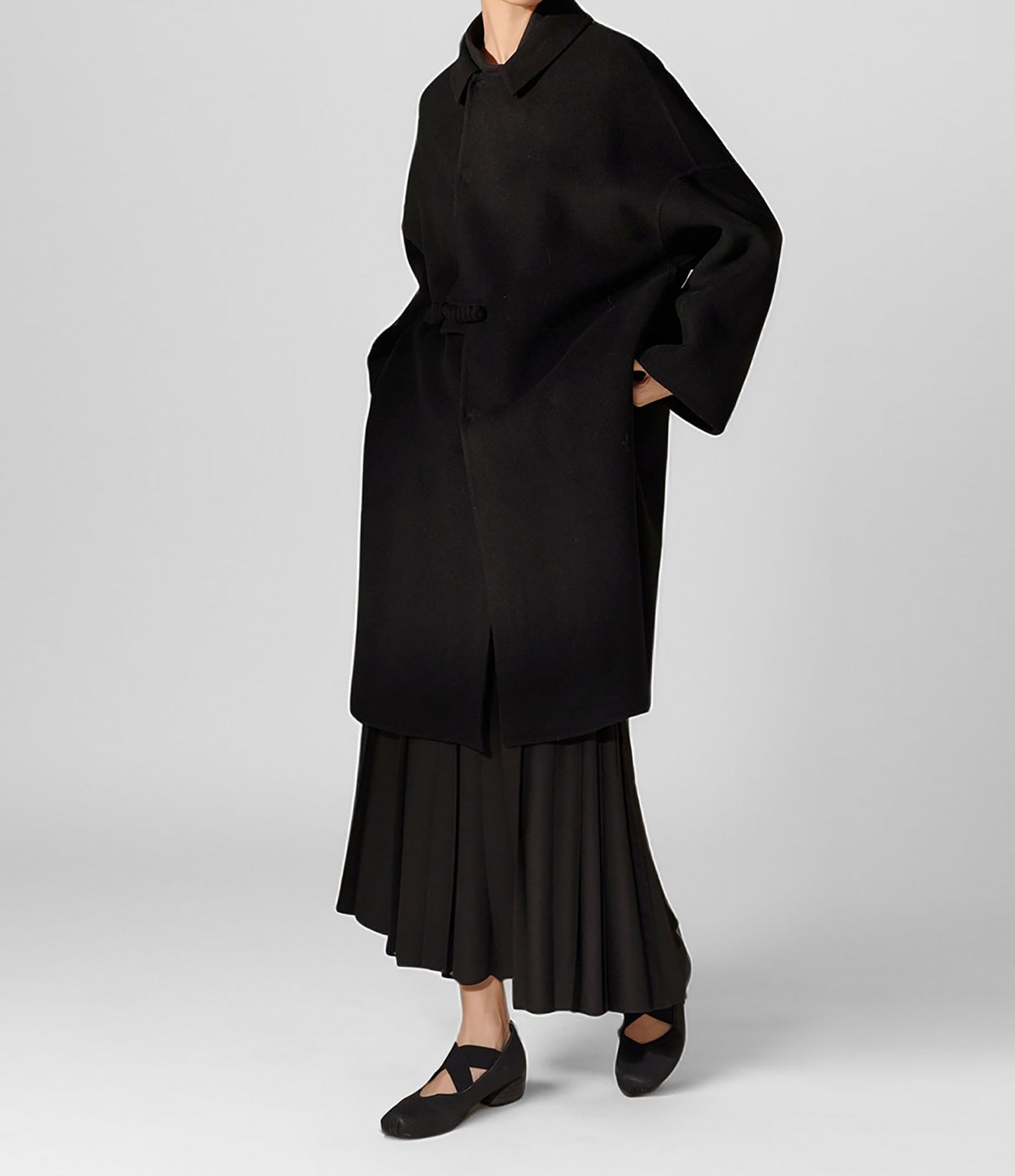 edoa Chinese Style Double-faced Wool Coat 