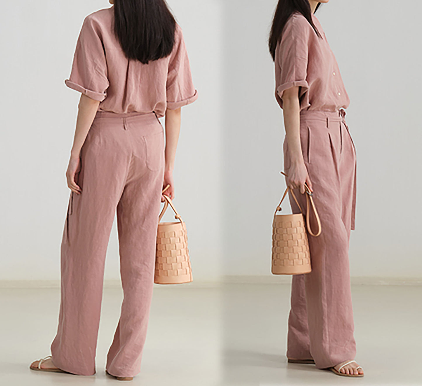 edoa Linen Wide Leg Pants