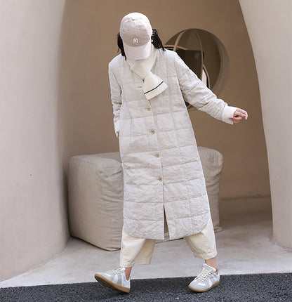 edoa Reversible Linen Down Coat 