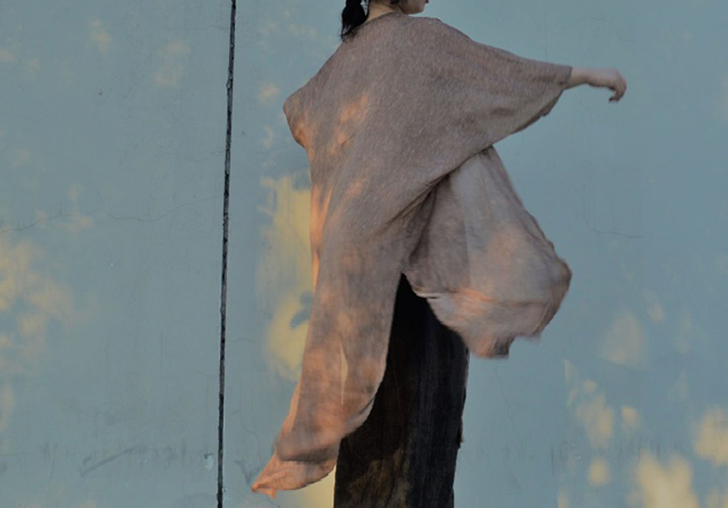 edoa Plant Dyed Silk Linen Blend Duster Coat 