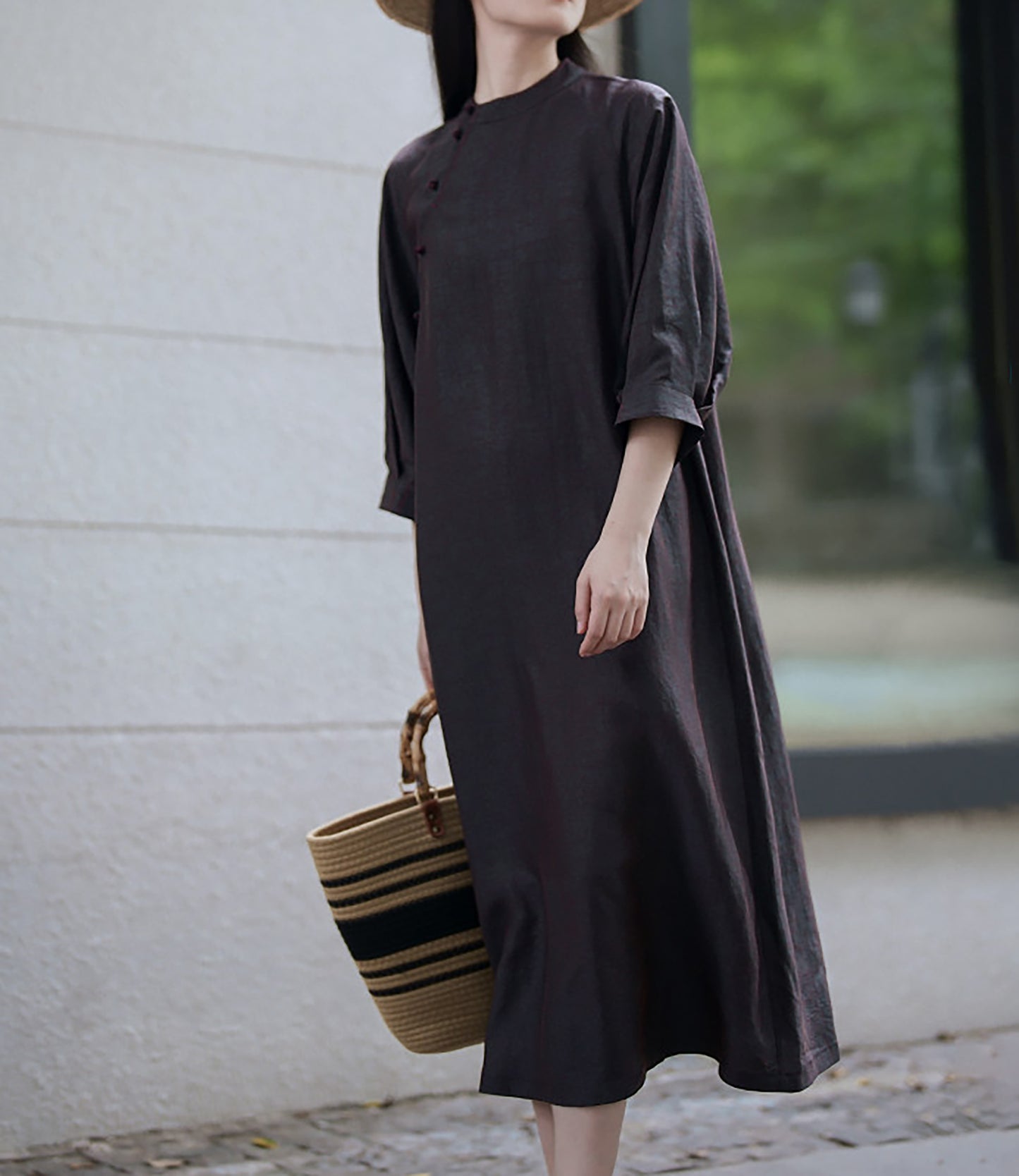 edoa Cracked Mud Silk Full Dress