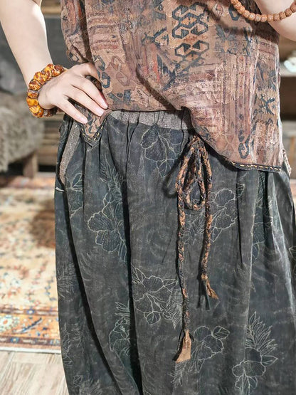 Mud Noil Silk Jacquard Harem Pants pa0170 X317