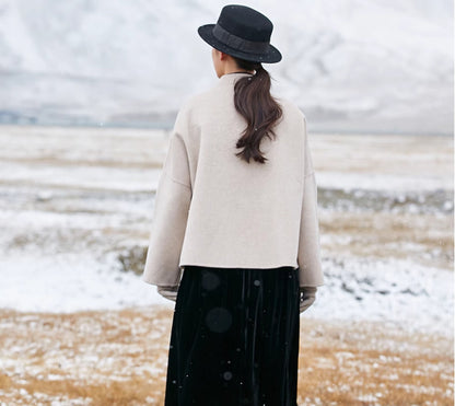 edoa Double Faced Wool Chinese Coat